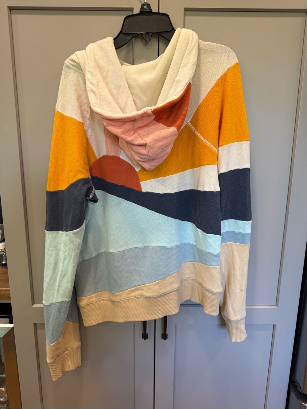 Faherty Multi-Color Sunburst Hooded Sweatshirt - Yellow, Blue, Tan, Cream - Picture 3 of 4